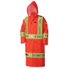 Pioneer FR WATERPROOF SFTY LONG COAT | PU STRETCH / DET. HOOD | Sizes S - 5XL