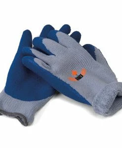 Unex Acrylic Lined Blue Latex Palm Knit Winter Work Gloves