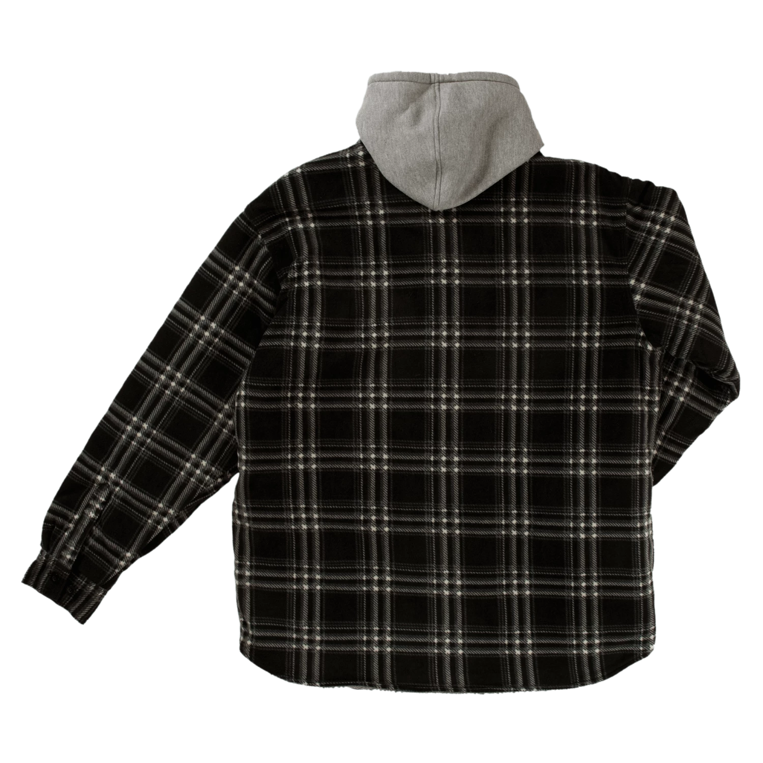 Work Wear Tough Duck WS02 Quick Dry Sherpa Lined Zip-Up Hooded Fleece Shirt | Charcoal Plaid | S-3XL