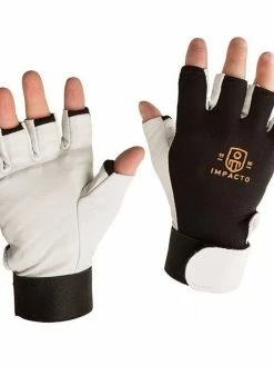 Impacto Anti-Vibration Pearl Leather Series Half Finger Glove With Air Glove® Technology Work Gloves