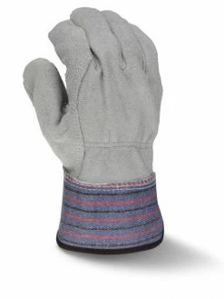 Work Gloves Radians Full Coverage Split Cowhide Leather Work Glove W/ Rubberized Safety Cuff - Pack Of 12 Pairs
