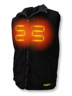 DeWalt Workwear Work Wear DEWALT® Men's Heated Reversible Fleece Vest Kitted With Battery | Sizes S - 3XL