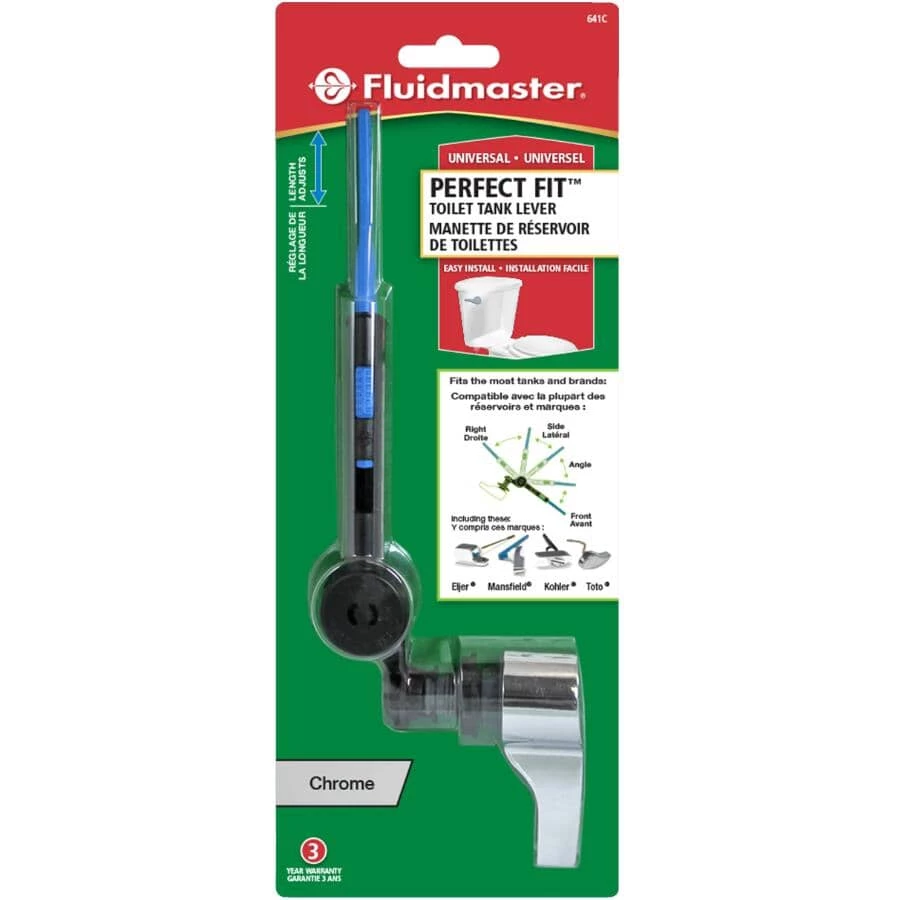 Fluidmaster Adjustable Chrome Toilet Lever Maintenance Supplies