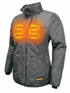 DeWalt Workwear DEWALT® DCHJ084 Women's Flannel Lined Quilted Jacket Kitted With Battery | Sizes S - 3XL