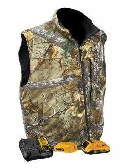 DeWalt Workwear Work Wear DEWALT® Realtree Xtra® Men's Camouflage Fleece Heated Vest Kitted With Battery | Sizes S - 3XL