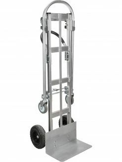 Kleton Material Handling Facility Equipment Convertible Aluminum Hand Truck - Flat Free Wheels - 800 Lbs Capacity
