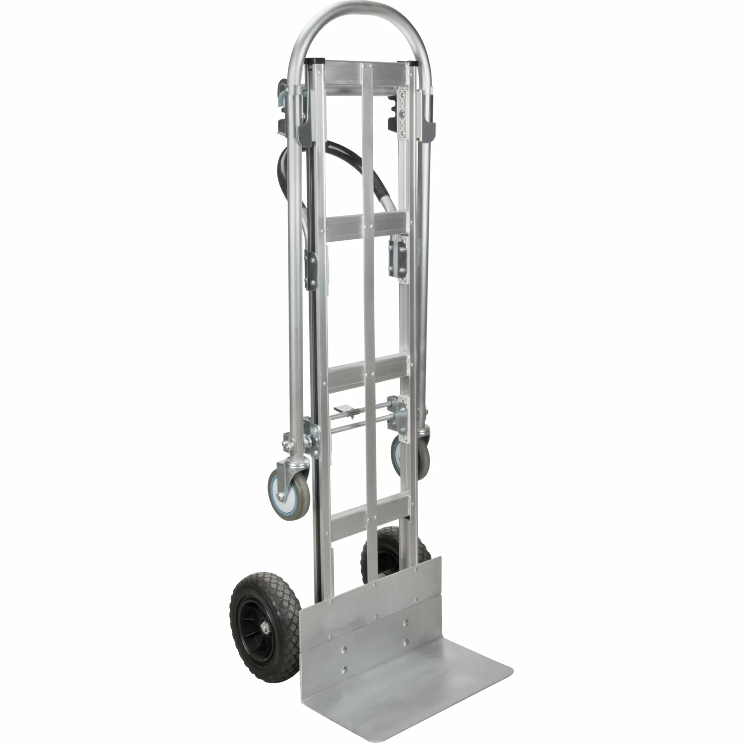 Kleton Material Handling Facility Equipment Convertible Aluminum Hand Truck - Flat Free Wheels - 800 Lbs Capacity