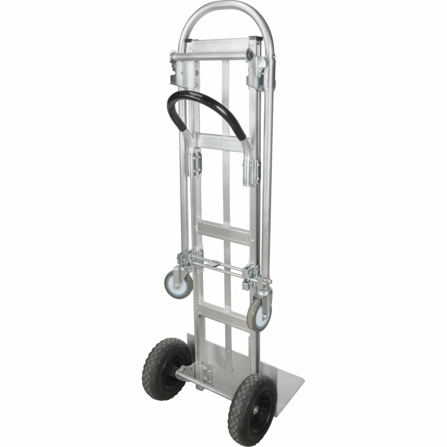 Kleton Material Handling Facility Equipment Convertible Aluminum Hand Truck - Flat Free Wheels - 800 Lbs Capacity