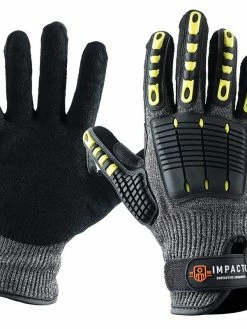 Work Gloves Impacto Back Tracker Blade Series Heavy Duty Anti-Impact Cut Resistant Mechanic's Gloves (Cut Level 5)
