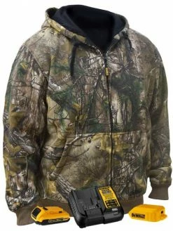 DeWalt Workwear DEWALT® Men's Heated Realtree Xtra® Camouflage Hoodie Sweatshirt Kitted With Battery | Sizes S - 3XL Work Wear