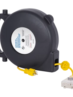 Startech Steel Retractable Extension Cord Reel - SJTW 12/3 - Triple Outlet - 40 Ft Length Lighting