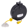 Lighting Startech Steel Retractable Extension Cord Reel - SJTW 14/3 - Triple Outlet - 30 Ft Length