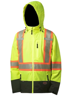 Pioneer Hi Vis Softshell Waterproof/Breathable Prem Safety Jacket | S-4XL Hi-Vis Work Wear