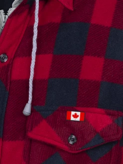 Pioneer Quilted Polar Boa Fleece Lined Zip-Up Hooded Shirt | S - 4XL