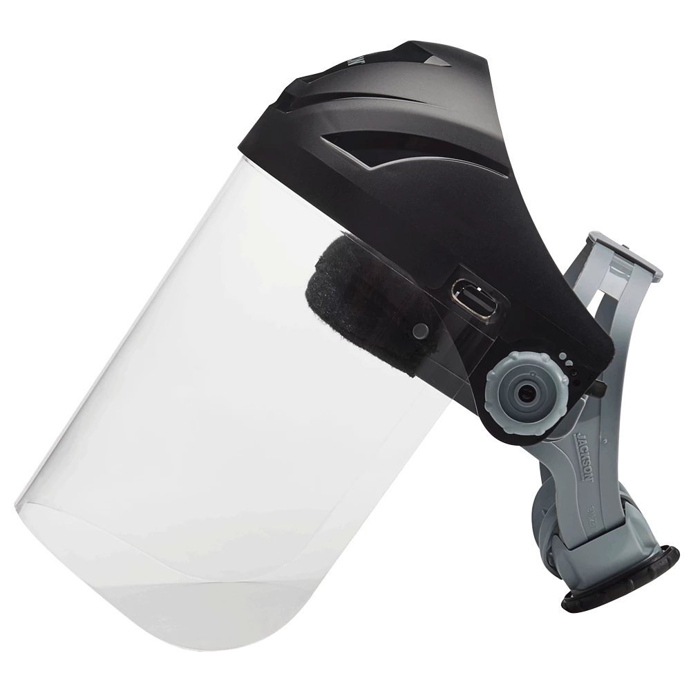 Jackson Safety Personal Protective Equipment Jackson F4XP Premium 370 Speed Dial™ Ratcheting Adjustment Faceshield Kit - Clear Visor