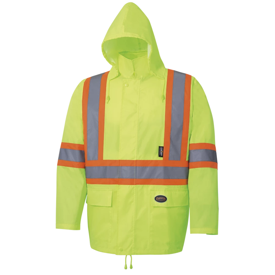 Hi-Vis Work Wear Pioneer 150D Oxford Poly/PVC Hi Vis Rain Suit | S-4XL