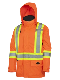 Hi-Vis Work Wear Pioneer 150D Waterproof Hi Vis Rain Jacket | XS-5XL