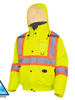Pioneer Hi-Vis Waterproof Quilted Safety Bomber | S-5XL