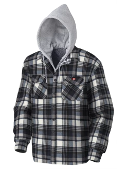 Pioneer Quilted Polar Boa Fleece Lined Zip-Up Hooded Shirt | S - 4XL