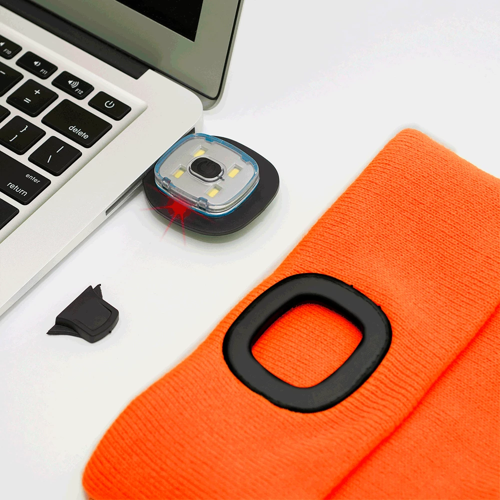 Work Hats Pioneer Knit Toque With LED Headlight