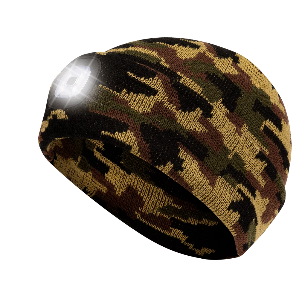 Work Hats Pioneer Knit Toque With LED Headlight