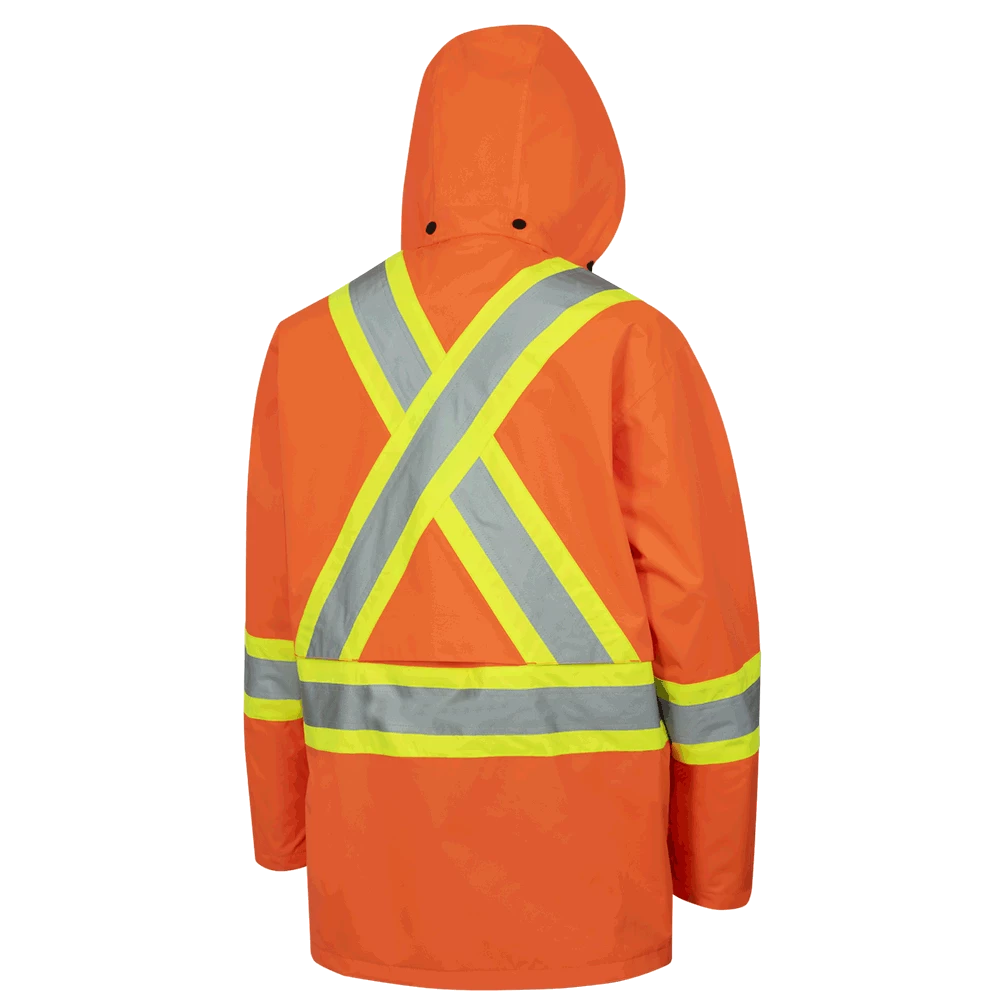 Hi-Vis Work Wear Pioneer 150D Waterproof Hi Vis Rain Jacket | XS-5XL