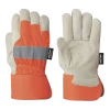 Pioneer 536 Hi Vis Fitter's Cowgrain Gloves (Inside Elastic) | Pack Of 12 Pairs