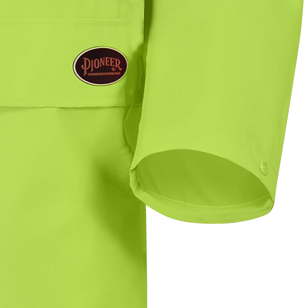 Hi-Vis Work Wear Pioneer The Rock 300D Oxford Polyester Waterproof Safety Long Coat | S-5XL