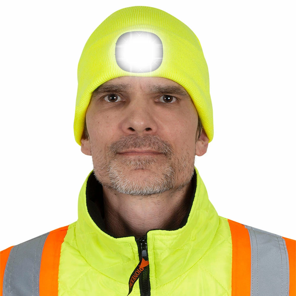Work Hats Pioneer Knit Toque With LED Headlight