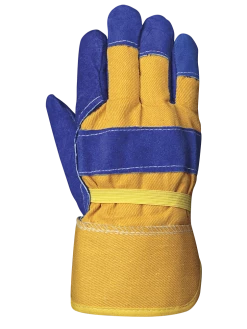 Work Gloves Pioneer 655 Insulated Boa Fleece Fitter's Cowsplit Gloves | Blue/Yellow | Pack Of 12 Pairs