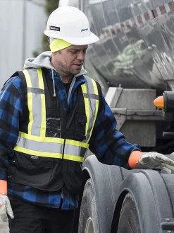 Pioneer 536 Hi Vis Fitter's Cowgrain Gloves (Inside Elastic) | Pack Of 12 Pairs