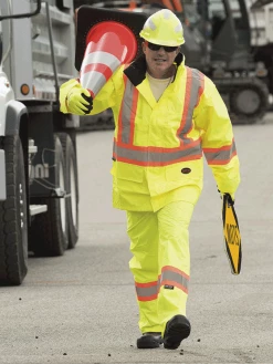 Hi-Vis Work Wear Pioneer 150D Waterproof Hi Vis Rain Jacket | XS-5XL