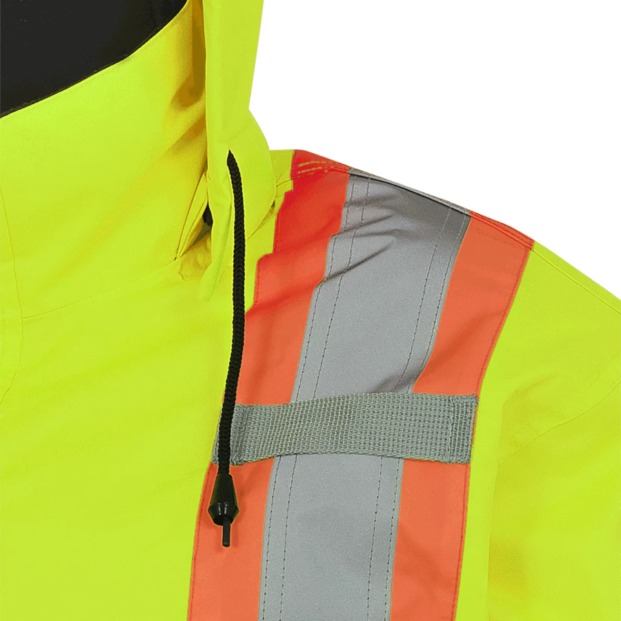 Hi-Vis Work Wear Pioneer 150D Waterproof Hi Vis Rain Jacket | XS-5XL
