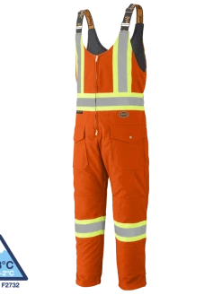 Pioneer Insulated Hi Vis Quilted Cotton Duck Bib Overall | S-4XL Hi-Vis Work Wear