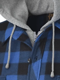 Pioneer Quilted Polar Boa Fleece Lined Zip-Up Hooded Shirt | S - 4XL