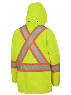 Hi-Vis Work Wear Pioneer 150D Waterproof Hi Vis Rain Jacket | XS-5XL