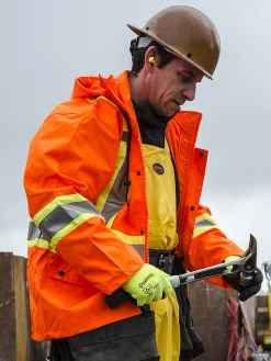 Hi-Vis Work Wear Pioneer 450D Waterproof Hi Vis Rain Jacket | S-4XL