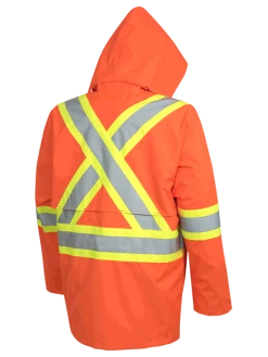 Pioneer The Rock 300D Oxford Polyester Waterproof Safety Rain Jacket | S-5XL Hi-Vis Work Wear