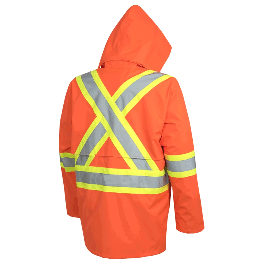 Pioneer The Rock 300D Oxford Polyester Waterproof Safety Rain Jacket | S-5XL Hi-Vis Work Wear