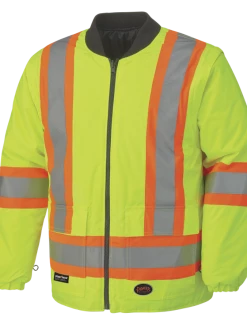 Pioneer Reflective Striped 6 In 1 Winter Work Bomber | XS-5XL Hi-Vis Work Wear