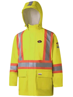 Pioneer 5880 Hi Vis FR PU/Cotton Rain Jacket | XS-4XL