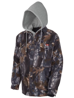 Pioneer Quilted Polar Boa Fleece Lined Zip-Up Hooded Shirt | S - 4XL