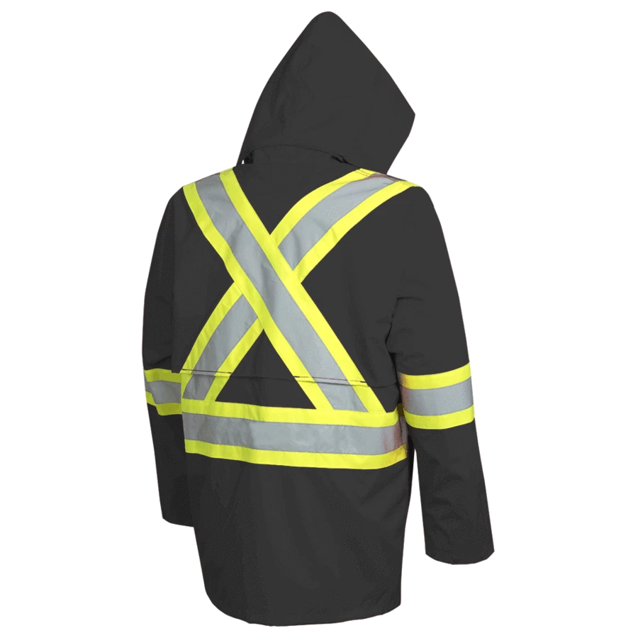 Pioneer The Rock 300D Oxford Polyester Waterproof Safety Rain Jacket | S-5XL Hi-Vis Work Wear
