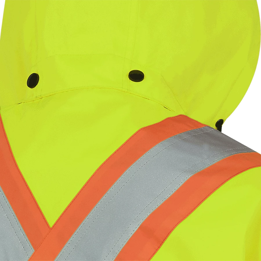 Hi-Vis Work Wear Pioneer 150D Waterproof Hi Vis Rain Jacket | XS-5XL