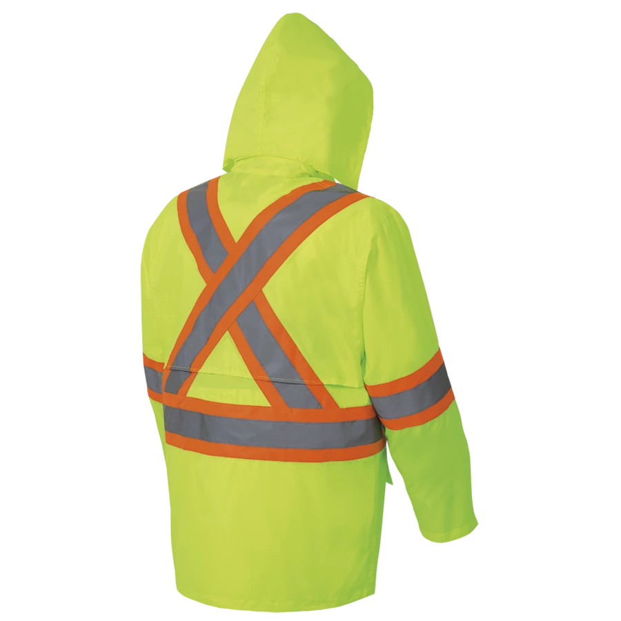 Hi-Vis Work Wear Pioneer 150D Oxford Poly/PVC Hi Vis Rain Suit | S-4XL