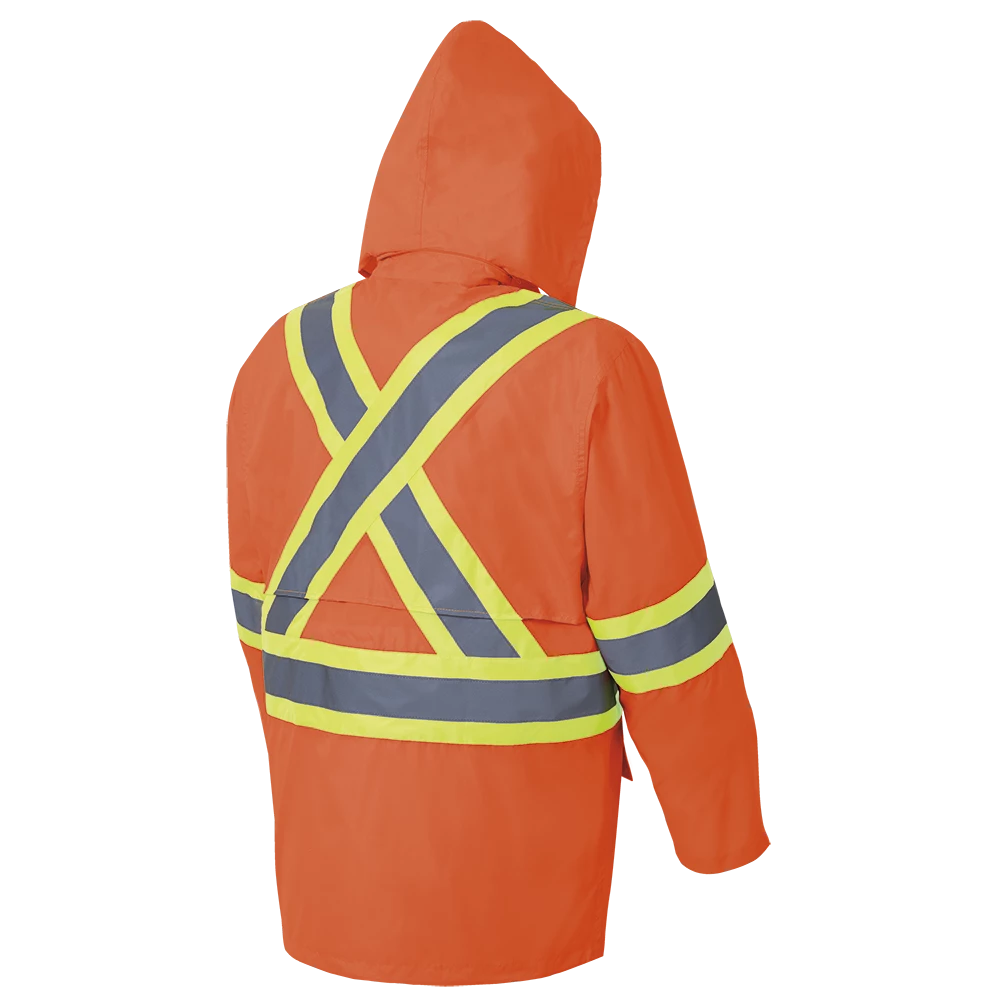 Hi-Vis Work Wear Pioneer 150D Oxford Poly/PVC Hi Vis Rain Suit | S-4XL
