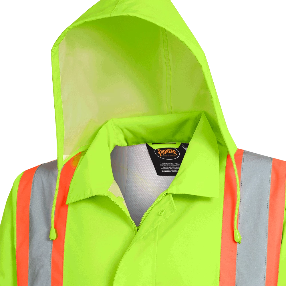 Pioneer The Rock 300D Oxford Polyester Waterproof Safety Rain Jacket | S-5XL Hi-Vis Work Wear