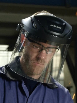 Jackson Safety Personal Protective Equipment Jackson F4XP Premium 370 Speed Dial™ Ratcheting Adjustment Faceshield Kit - Clear Visor