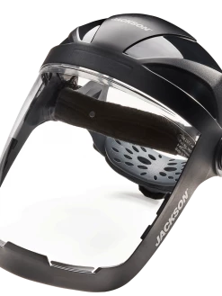 Jackson Safety Personal Protective Equipment Jackson Quad™ 500 Supreme Multi-Purpose Face Shield Kit With 370 Speed Dial™ Ratchet System - Clear Anti-Fog Visor
