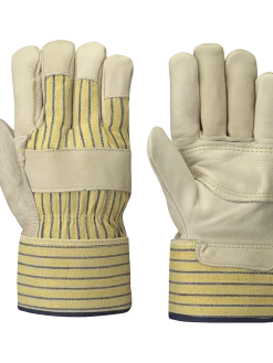 Pioneer Unlined Patch Palm Cowgrain Leather Work Gloves (Inside Elastic) - Pack Of 12 Pairs